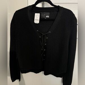 Lace Up Knit Sweater